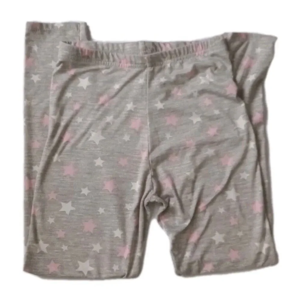 2pc Legging Lot Old Navy/Bobbie Brooks sz L 10/12 Girls NavBlu Floral/Gray Stars